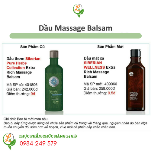Lưu ý Pure Herbs Collection Extra Rich Massage Balsam Siberian health:
