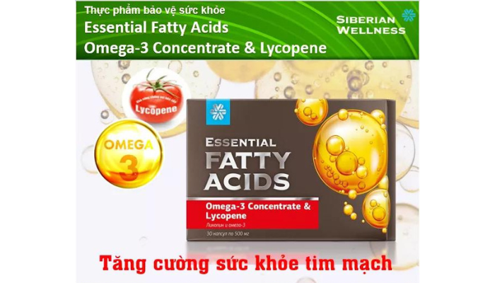 Thành phần Siberian Essential Fatty Acids Omega 3 Concentrate và Lycopene