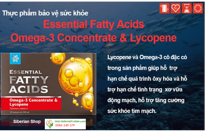 Miêu tả Siberian Essential Fatty Acids Omega 3 Concentrate và Lycopene