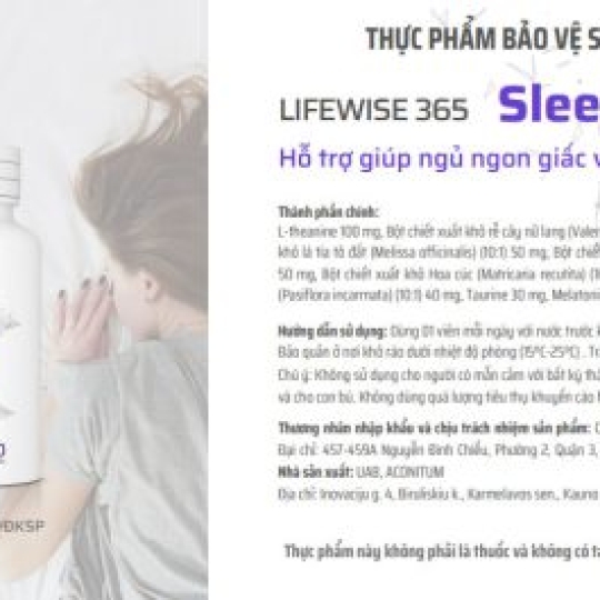 Lifewise 365 Sleep Giúp Giảm Căng Thẳng, Cải Thiện Giấc Ngủ ( Lọ 60 viên )