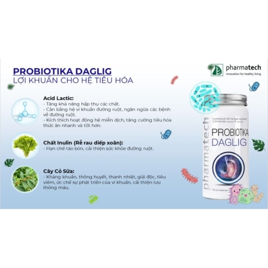 VIÊN UỐNG CẢI THIỆN HỆ TIÊU HÓA PROBIOTIKA DAGLIG PHARMATECH [CÓ SỈ VÀ LẺ TOÀN QUỐC]