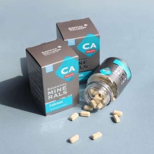 Viên Uống Canxi Siberian - Essential Minerals Calcium Giúp Tăng Cường Canxi , Nâng Cao Hệ Miễn Dịch ( Lọ 60 viên ) 
