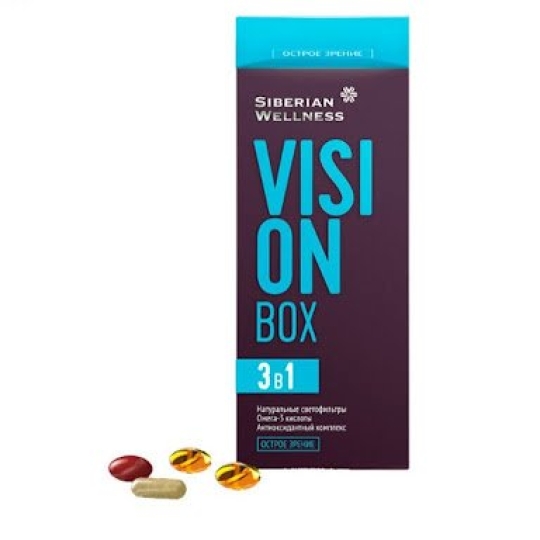 Viên Uống Vision Box Siberian Hỗ Trợ Hạn Chế Lão Hóa Mắt Và Thoái Hóa Điểm Vàng ( Hộp 30 túi )