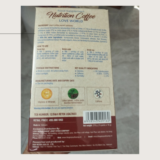 Nutrition Coffee Love World