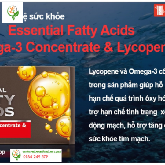 Hỗ Trợ Tim Mạch Essential Fatty Acids Omega 3 Concentrate và Lycopene 