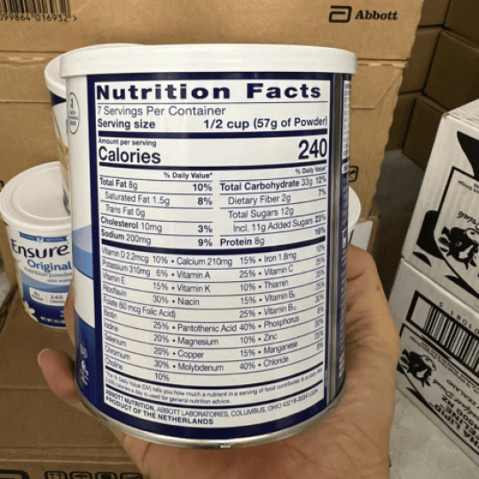 Sữa bột Ensure Original Nutrition Powder hương vani  - USA 400g