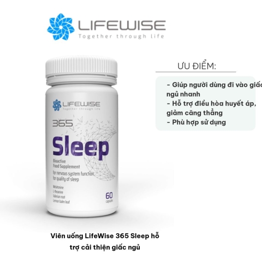 Lifewise 365 Sleep Giúp Giảm Căng Thẳng, Cải Thiện Giấc Ngủ ( Lọ 60 viên )