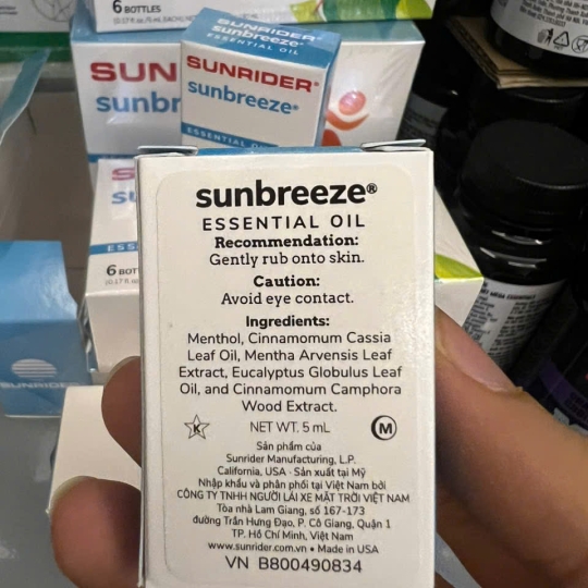 TINH DẦU SUNBREEZE KÍCH THÍCH LƯU THÔNG MÁU VÀ THƯ GIÃN TINH THẦN