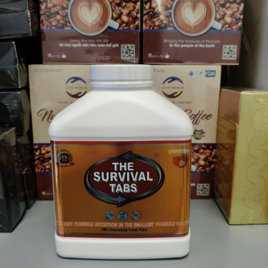 THE SURVIVAL TABS - THỰC PHẨM SINH TỒN BỔ SUNG VITAMIN VÀ KHOÁNG CHẤT LỌ LỚN 180 VIÊN CHÍNH HÃNG 
