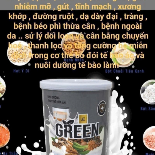 BỘT CHUYỂN HÓA GREEN - SẢN PHẨM DINH DƯỠNG ĐẶC BIỆT CHO NGƯỜI THỪA CÂN, BÉO PHÌ DO RỐI LOẠN TIÊU HÓA [300gr/lọ]
