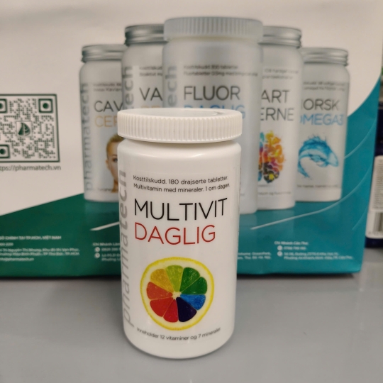 Multivit Daglid Pharmatech 180 viên Bổ sung Vitamin và Khoáng chất , tăng cường hệ miễn dịch và giúp cơ thể khỏe mạnh | Chính Hãng