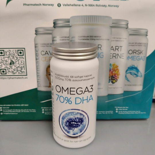 Viên uống bổ sung dầu cá từ biển sâu Omega 3 70% DHA Pharmatech |68 viên