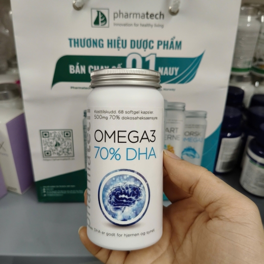 Viên uống bổ sung dầu cá từ biển sâu Omega 3 70% DHA Pharmatech |68 viên