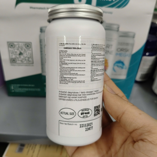 Viên uống bổ sung dầu cá từ biển sâu Omega 3 70% DHA Pharmatech |68 viên