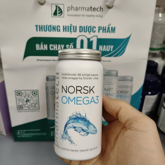 Viên uống dầu gan cá hồi Norsk Omega 3 Pharmatech | 98 viên/lọ